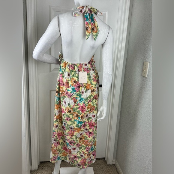 Charles Henry Floral Halter Linen Blend Midi Dress Size XS. A21 - Picture 12 of 16